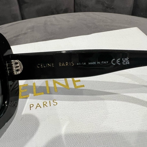 Celine Black Sunglasses with Triomphe Gold Accent - Picture 7 of 16